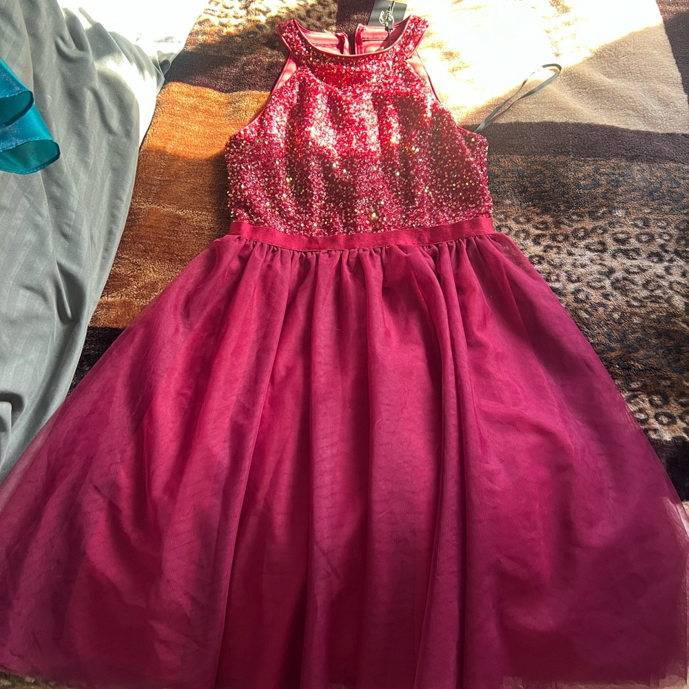 Girls burgundy dress